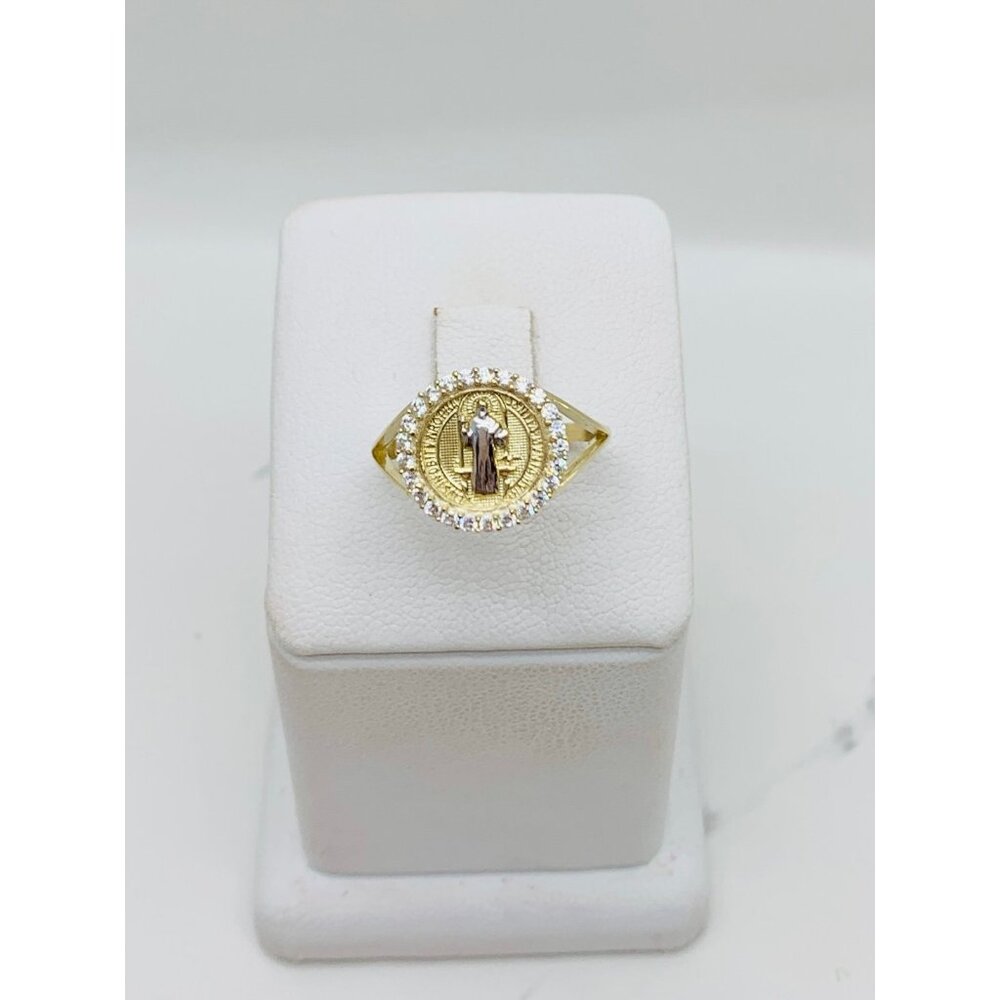 10k solid gold ring Saint Benedict San Benito Size 7